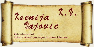 Ksenija Vajović vizit kartica